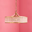 Athena Chandelier in brass with glass rods and frosted glass baffle