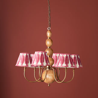 Dunnock chandelier in natural wood