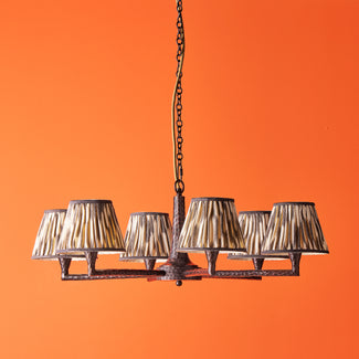 Frinky chandelier in hammered bronze