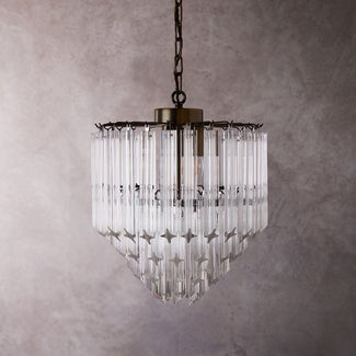 Smaller Leonardo chandelier with four cornered glass drops
