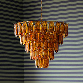 Lyle chandelier in amber glass