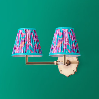 Double Insignia rechargeable wall fitting in antique brass