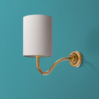 Swan neck wall fitting in antiqued brass