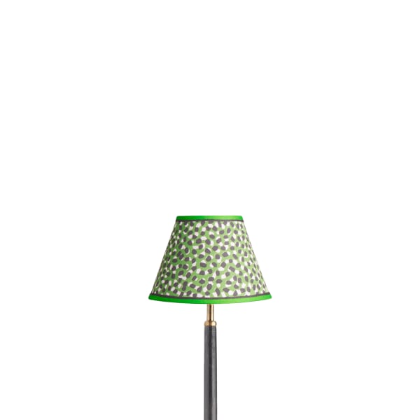 20cm empire shade in emerald,black and white Polka Dot paper by GP & J Baker