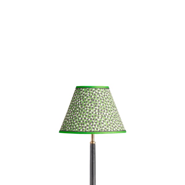 25cm empire shade in emerald,black and white Polka Dot paper by GP & J Baker