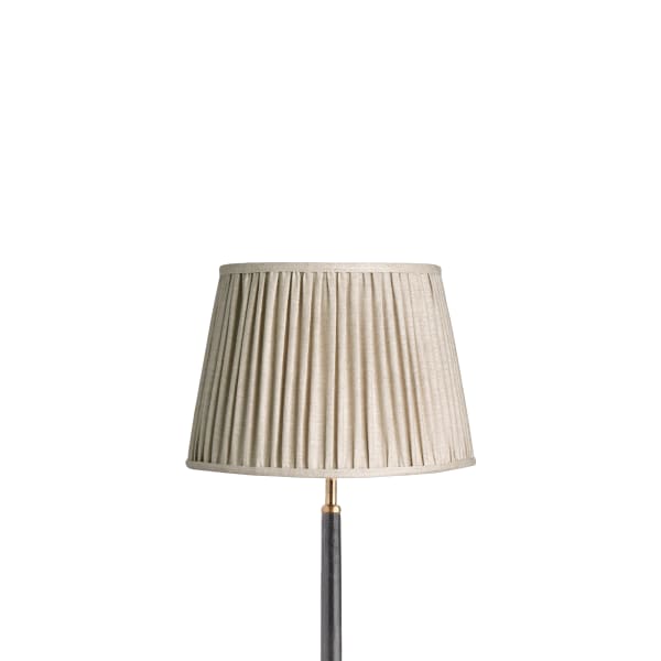 30cm straight empire shade in pleated natural linen