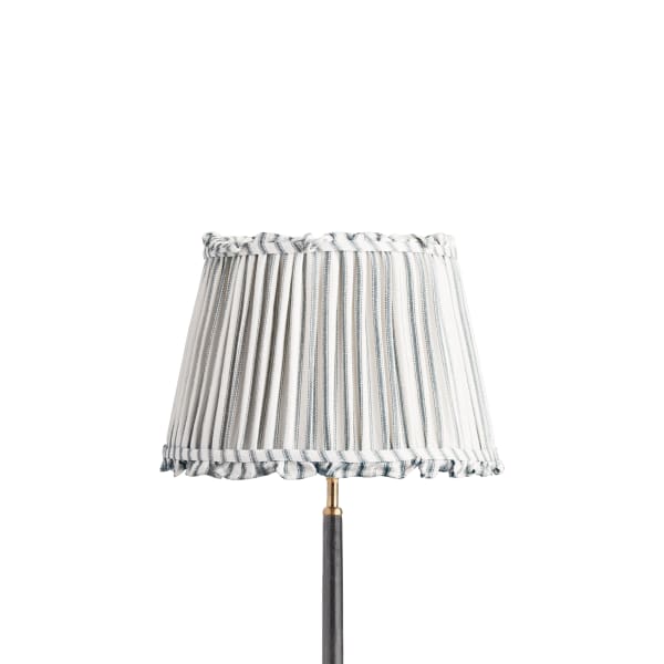 35cm straight empire bloomer shade in blue ticking linen