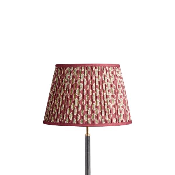 35cm straight empire shade in oxblood block printed Dotty gathered cotton by GP & J Baker