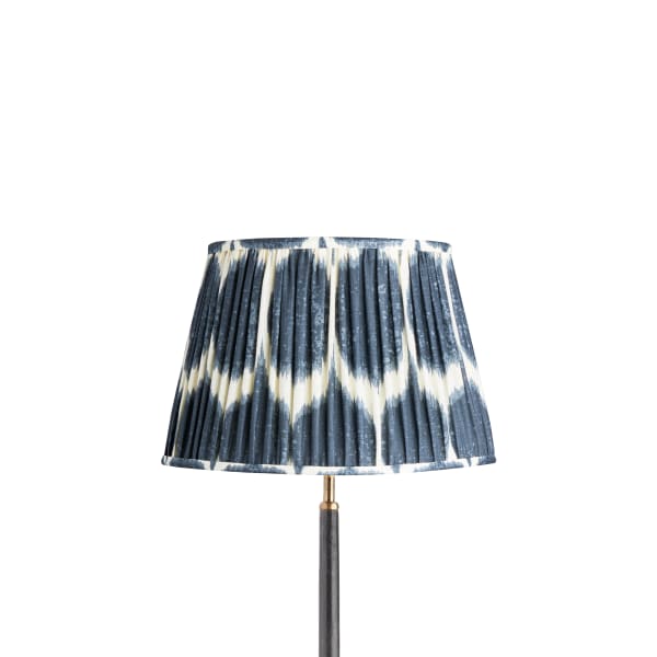 35cm straight empire printed linen ikat shade in navy Yoda