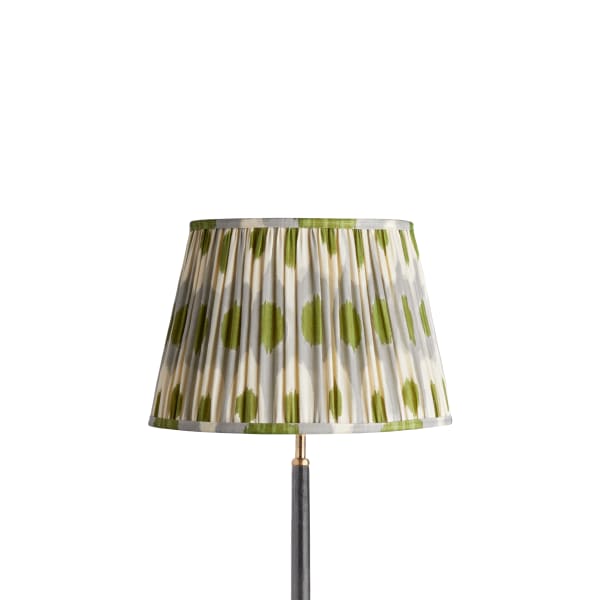 35cm straight empire shade in grey green egg & spoon silk ikat