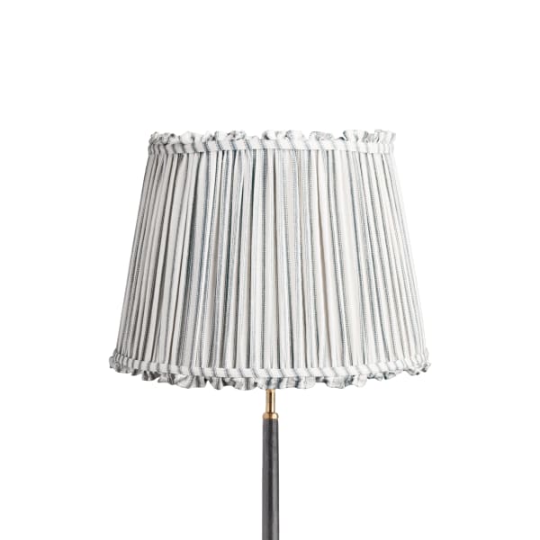 40cm straight empire bloomer shade in blue ticking linen