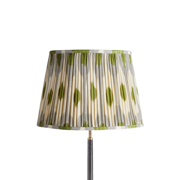 40cm straight empire shade in grey green egg & spoon silk ikat