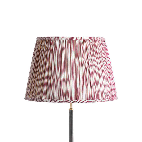 45cm straight empire shade in ruby candy stripe block printed cotton