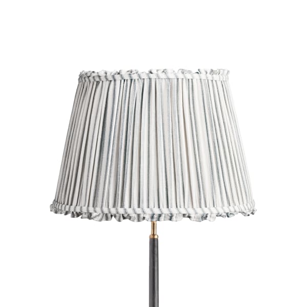 45cm straight empire bloomer shade in blue ticking linen