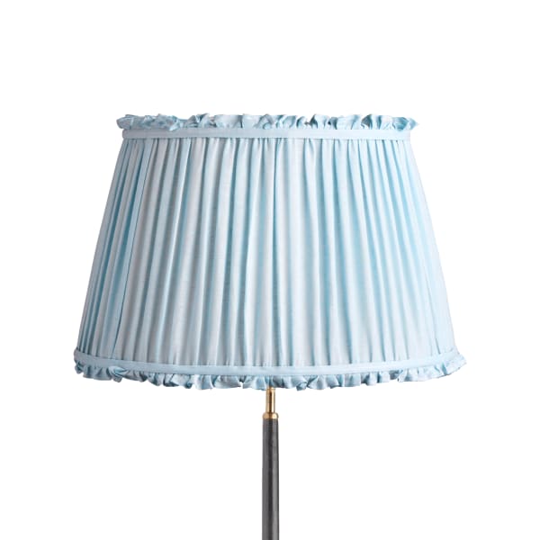 50cm straight empire bloomer shade with adjustable gimbal in blue sky linen