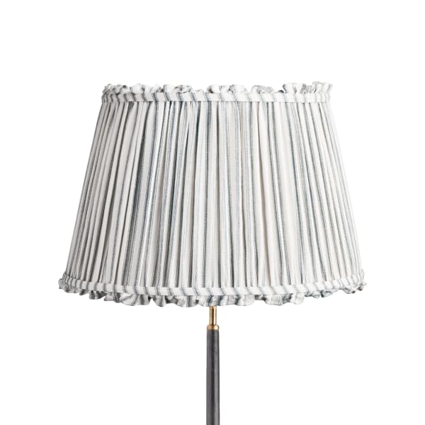 50cm straight empire bloomer shade with adjustable gimbal in blue ticking linen