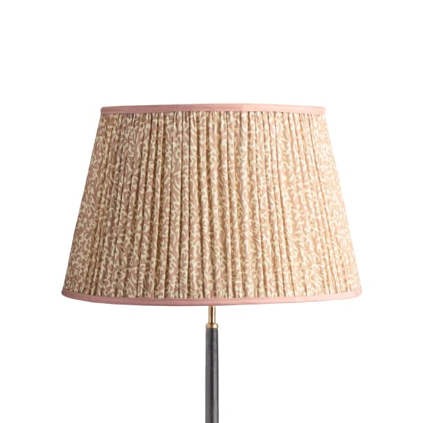 50cm straight empire shade with adjustable gimbal in blush Tuffley gathered cotton by GP & J Baker