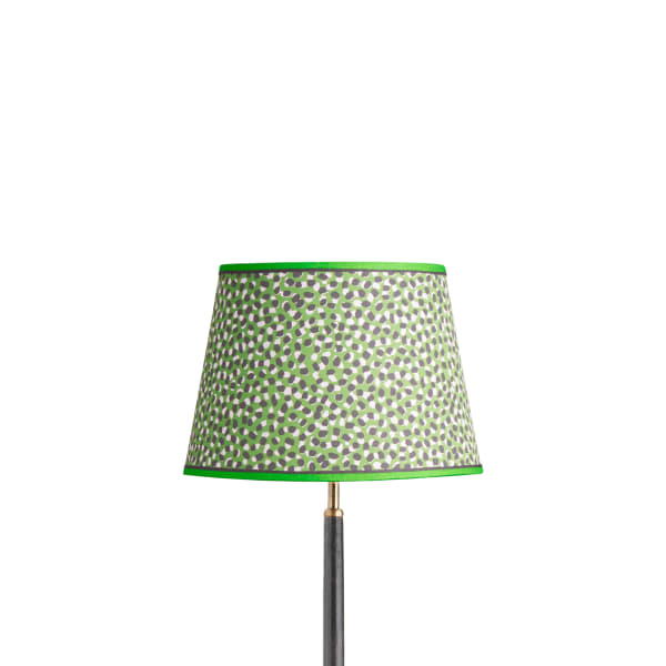 30cm straight empire shade in emerald,black and white Polka Dot paper by GP & J Baker