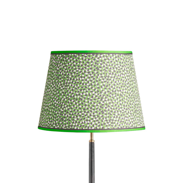 40cm straight empire shade in emerald,black and white Polka Dot paper by GP & J Baker
