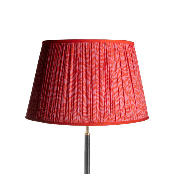 50cm straight empire shade with carrier in Angel Sher with Dark Red Tape