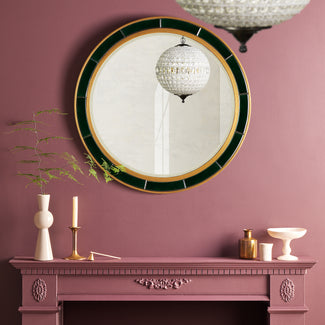 Zelda mirror in green glass with gold