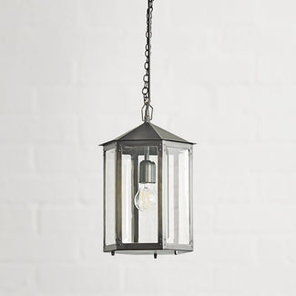 Cromer IP44 exterior hanging lantern in bronze