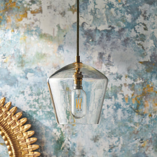 Regular Demijohn pendant in clear blown glass