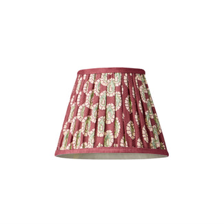 18cm pendant shade in oxblood block printed Dotty gathered cotton by GP & J Baker