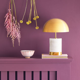 Utopia rechargeable table lamp in white marble