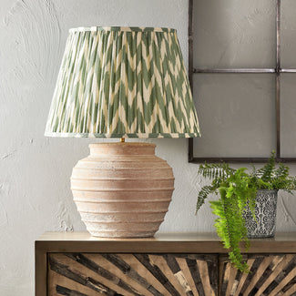 Larger ambrose table lamp in natural terracotta
