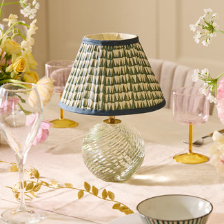 Daniella rechargeable table lamp in cut glass