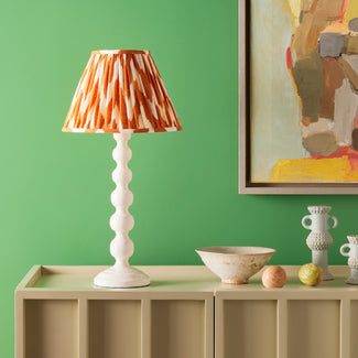 Lillee rechargeable lamp base in white lacquered wood