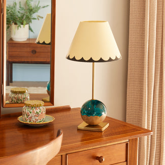 Lollie rechargeable table lamp in Azure resin