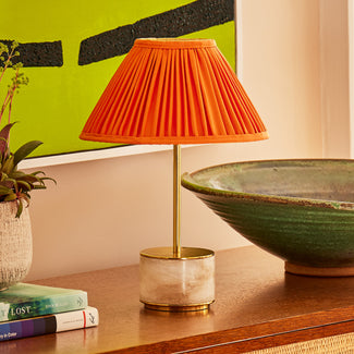 Mallow rechargeable table lamp in antique brass