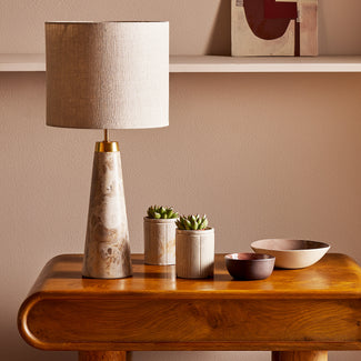 Larger marmaron rechargeable table lamp in grey