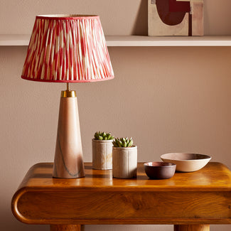 Larger marmaron rechargeable table lamp in pink