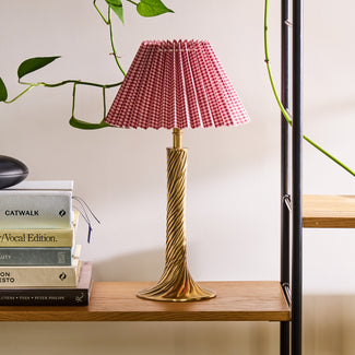 Trysting rechargeable table lamp in brass