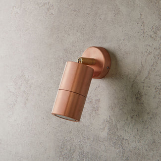 Portreath ip65 adjustable pillar light in copper