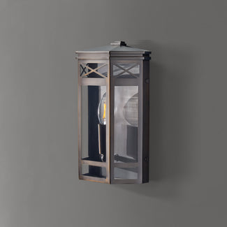 Rothesay IP44 exterior wall light in bronze